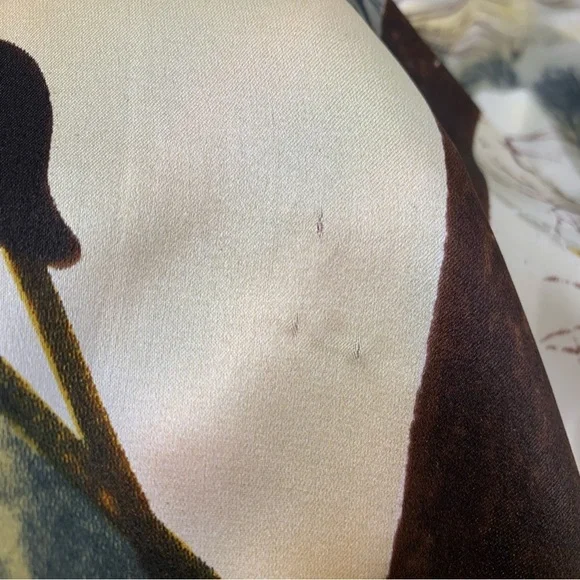 Silk Scarf Pieter Bruegel Hunters In The Snow Square Nature Winter Handmade Read - Picture 3 of 12